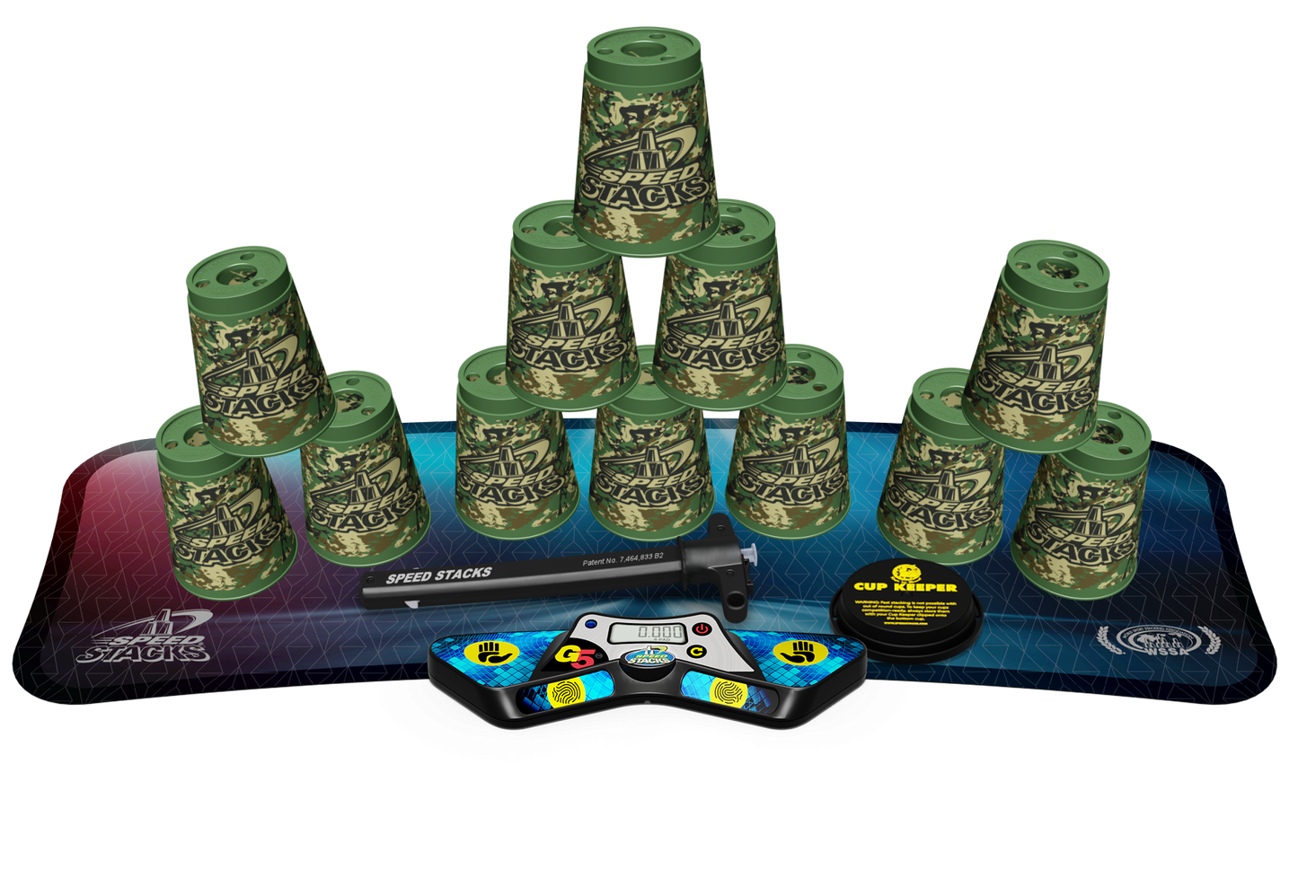 Official Speed Stacks Standard Competition Set – Snaptop Cups, G5 Timer, StackMat, Cup Keeper, & Carry Bag