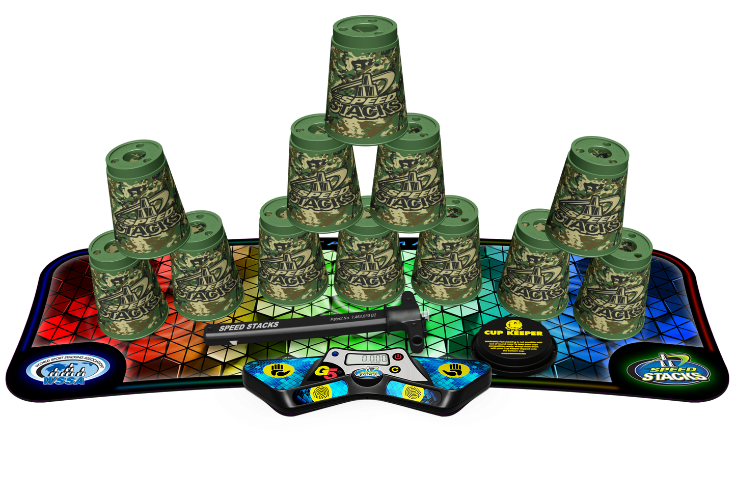 Official Speed Stacks Standard Competition Set – Snaptop Cups, G5 Timer, StackMat, Cup Keeper, & Carry Bag
