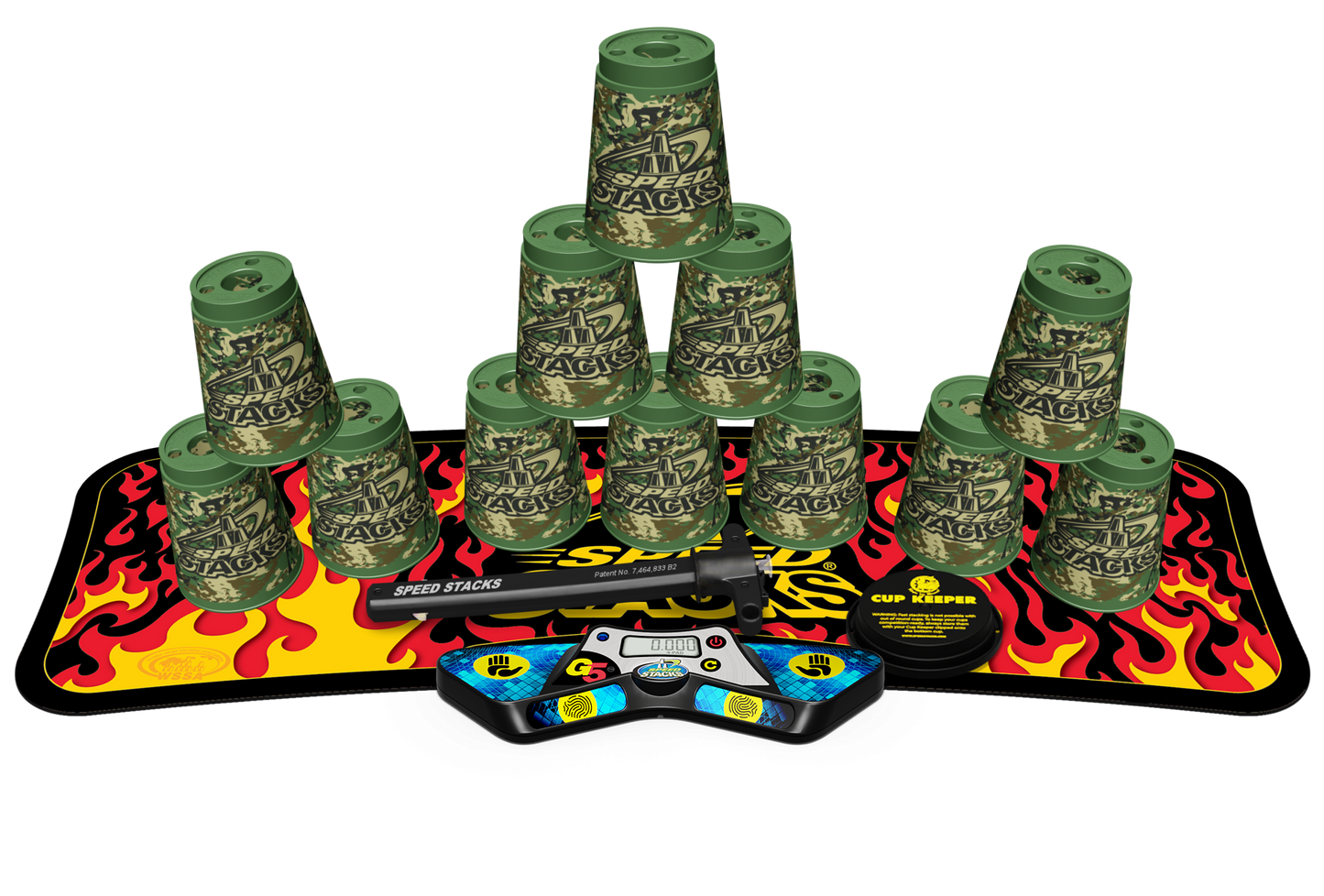 Official Speed Stacks Standard Competition Set – Snaptop Cups, G5 Timer, StackMat, Cup Keeper, & Carry Bag